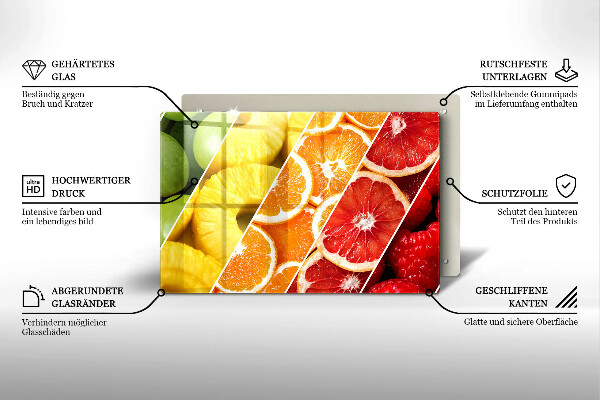 Skydd för induktionsspis elegant Färgglada frukter