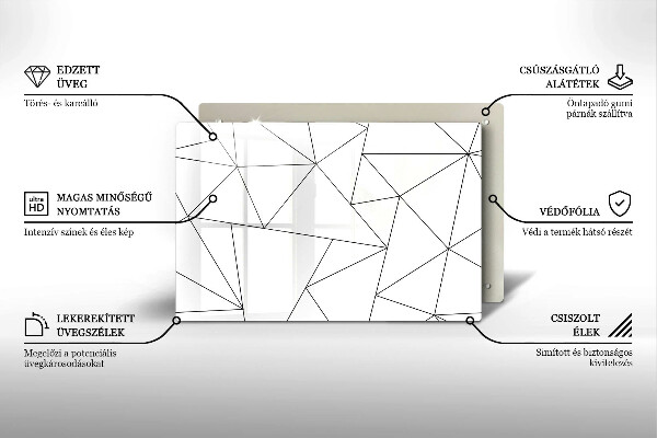 Skydd för induktionsspis elegant Vita trianglar