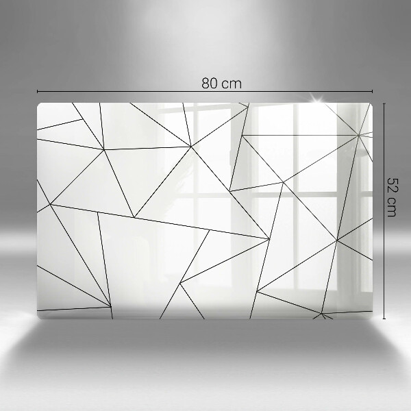 Skydd för induktionsspis elegant Vita trianglar