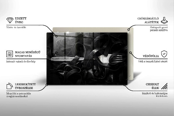 Spisskyddsplatta elegant Svart tagliatelle pasta