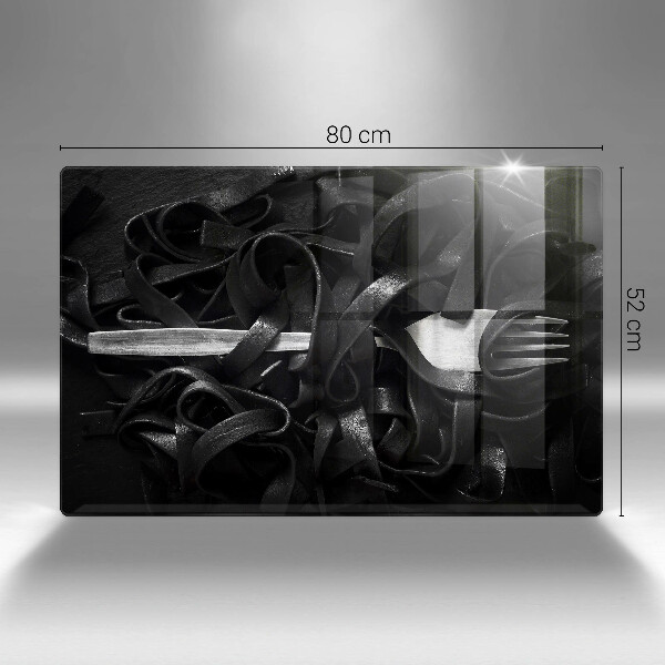 Spisskyddsplatta elegant Svart tagliatelle pasta