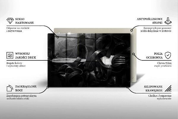 Spisskyddsplatta elegant Svart tagliatelle pasta