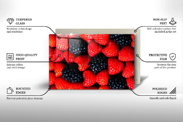 Spisskyddsplatta elegant Hallon och björnbär