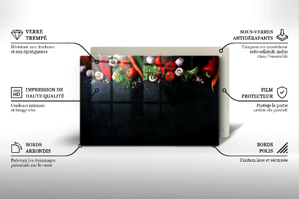 Spisskyddsplatta elegant Färgglada grönsaker