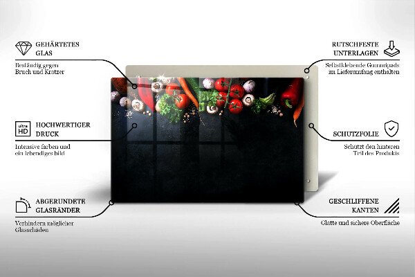 Spisskyddsplatta elegant Färgglada grönsaker