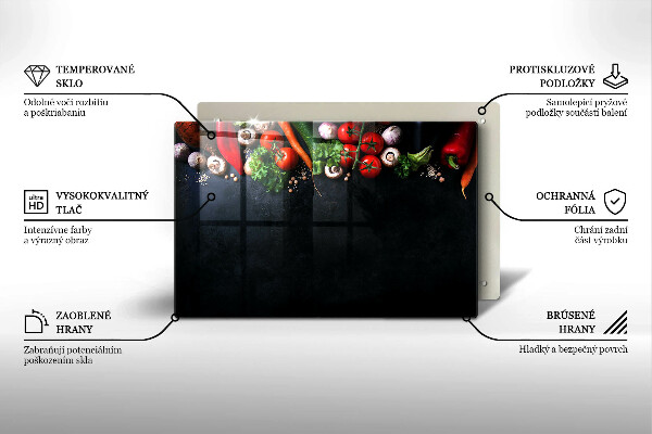 Spisskyddsplatta elegant Färgglada grönsaker