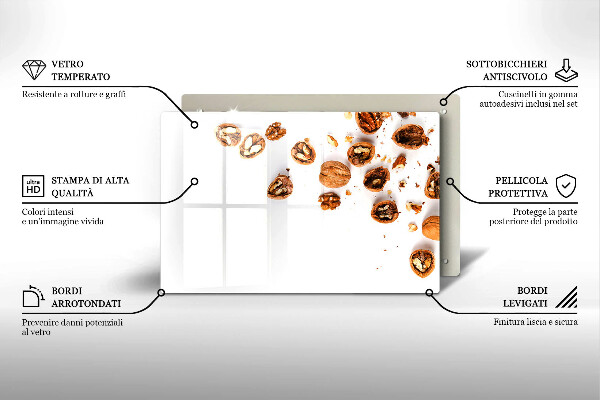 Spisskyddsplatta elegant Nötter på en vit bakgrund