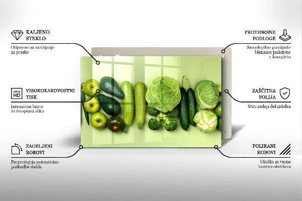 Spisskyddsplatta elegant Gröna frukter och grönsaker
