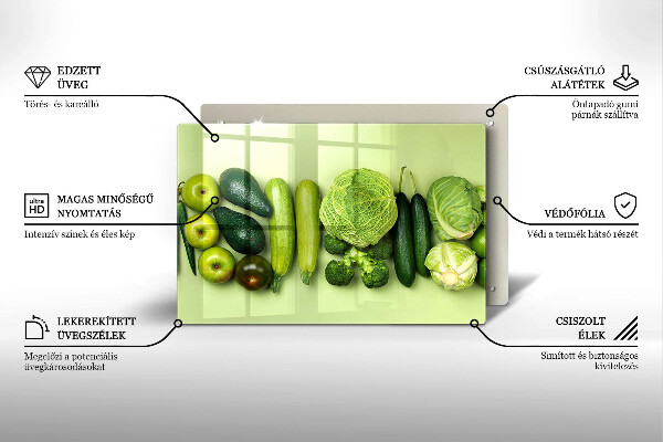 Spisskyddsplatta elegant Gröna frukter och grönsaker