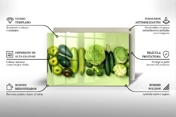 Spisskyddsplatta elegant Gröna frukter och grönsaker