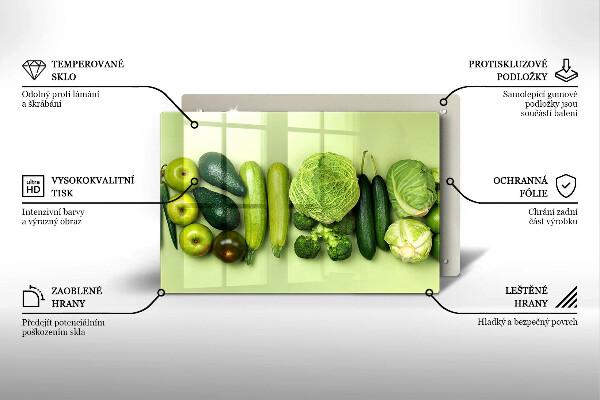 Spisskyddsplatta elegant Gröna frukter och grönsaker