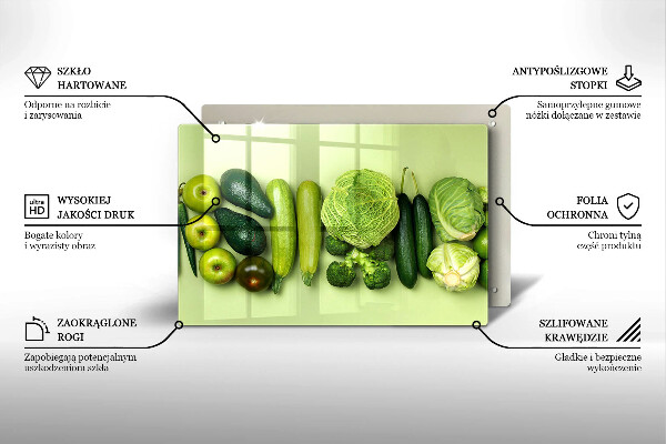 Spisskyddsplatta elegant Gröna frukter och grönsaker