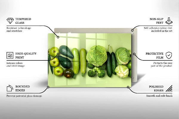 Spisskyddsplatta elegant Gröna frukter och grönsaker