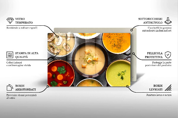 Spisskyddsplatta elegant Färgglada soppor