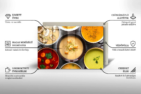 Spisskyddsplatta elegant Färgglada soppor