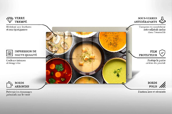 Spisskyddsplatta elegant Färgglada soppor