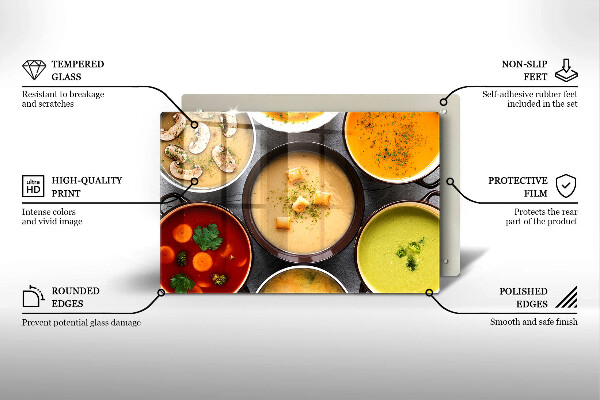 Spisskyddsplatta elegant Färgglada soppor