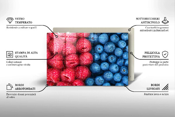 Skydd för induktionsspis elegant Hallon och blåbär frukter