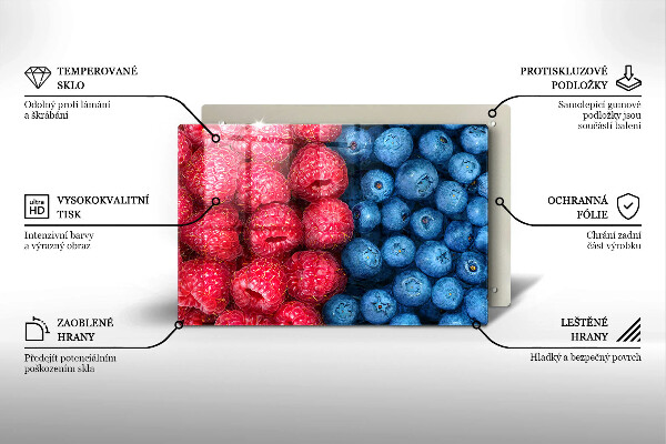 Skydd för induktionsspis elegant Hallon och blåbär frukter