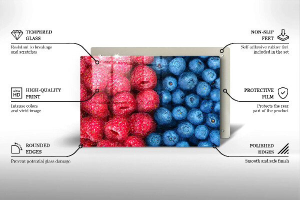 Skydd för induktionsspis elegant Hallon och blåbär frukter