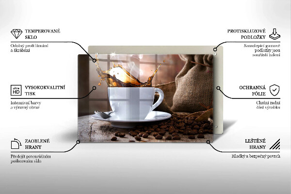 Spisskyddsplatta elegant Kopp och kaffebönor