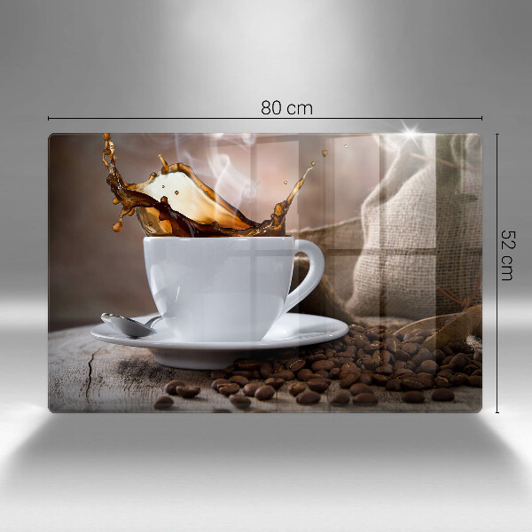 Spisskyddsplatta elegant Kopp och kaffebönor