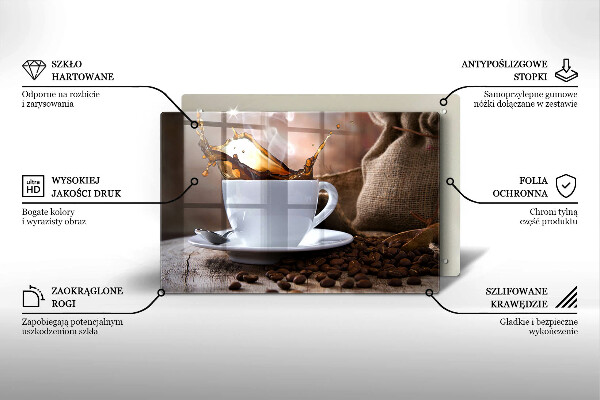 Spisskyddsplatta elegant Kopp och kaffebönor