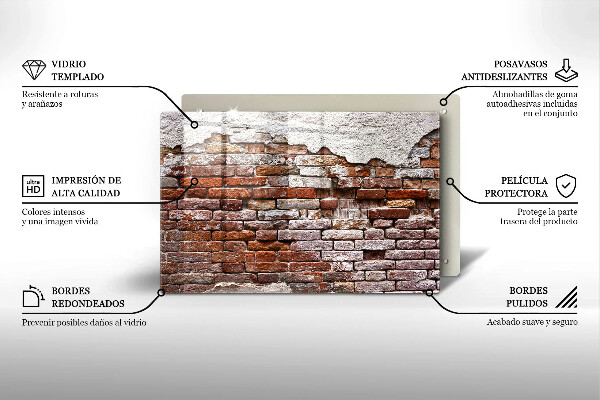 Spisskyddsplatta elegant Gammal tegel- och betongvägg