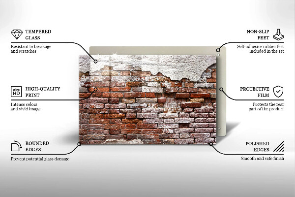 Spisskyddsplatta elegant Gammal tegel- och betongvägg
