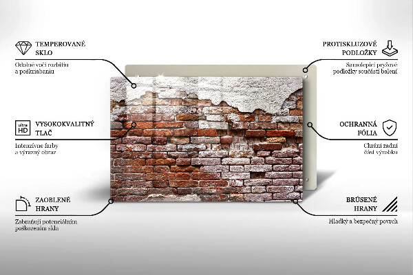 Spisskyddsplatta elegant Gammal tegel- och betongvägg