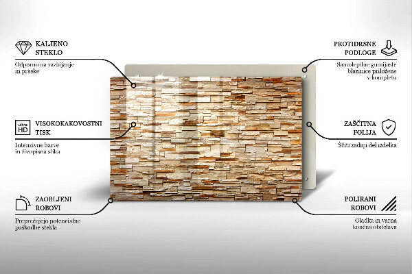 Spisskyddsplatta elegant Textur av dekorativa stenar