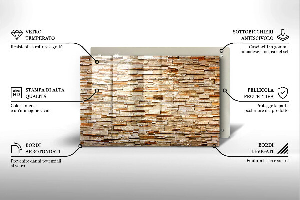 Spisskyddsplatta elegant Textur av dekorativa stenar
