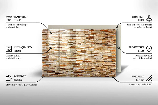 Spisskyddsplatta elegant Textur av dekorativa stenar