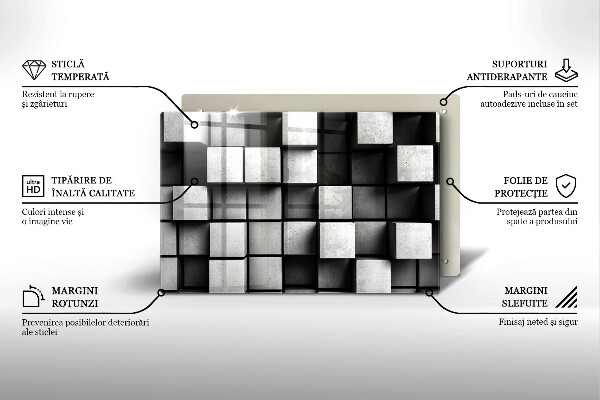 Spisskyddsplatta elegant Abstrakta 3D rutor