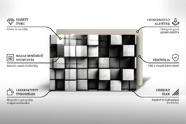 Spisskyddsplatta elegant Abstrakta 3D rutor