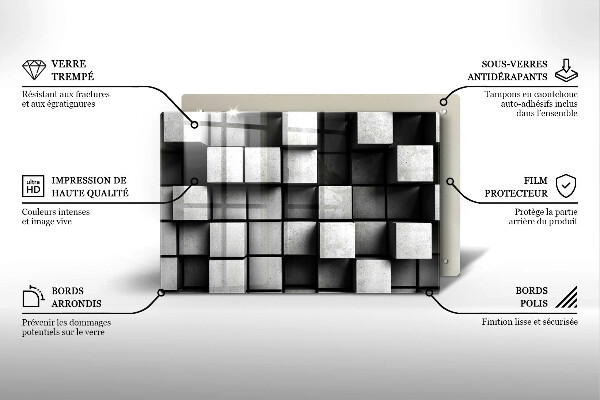 Spisskyddsplatta elegant Abstrakta 3D rutor