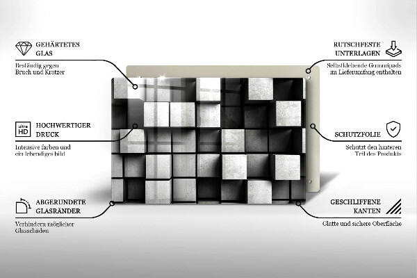 Spisskyddsplatta elegant Abstrakta 3D rutor