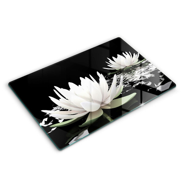 Spisskyddsplatta elegant Vita liljor på vattnet