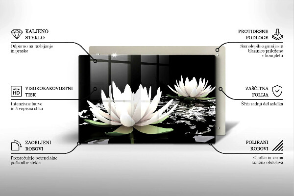 Spisskyddsplatta elegant Vita liljor på vattnet