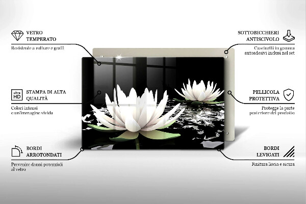 Spisskyddsplatta elegant Vita liljor på vattnet