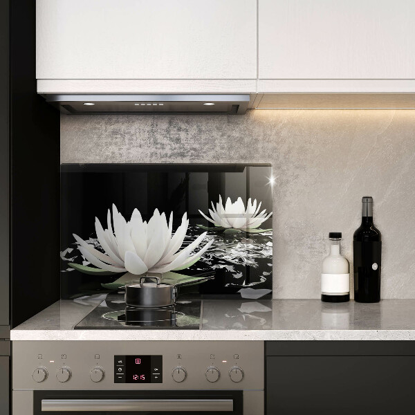 Spisskyddsplatta elegant Vita liljor på vattnet