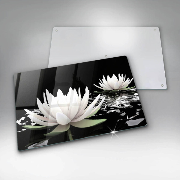 Spisskyddsplatta elegant Vita liljor på vattnet