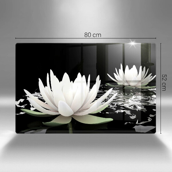 Spisskyddsplatta elegant Vita liljor på vattnet