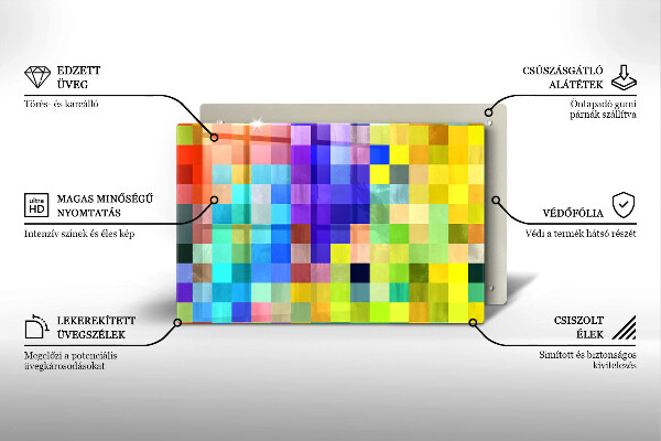 Glashällskydd elegant Färgglada pixel rutor