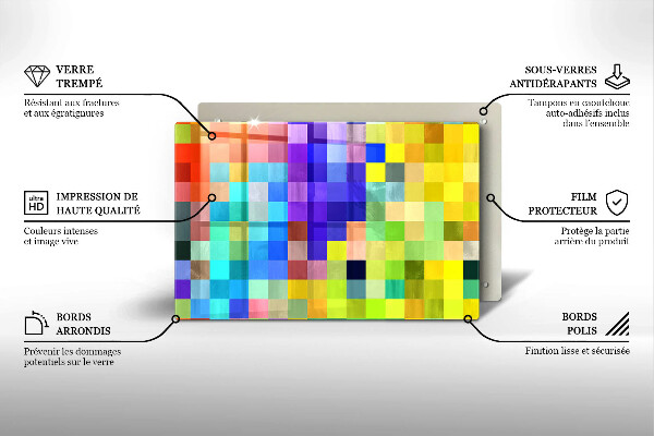 Glashällskydd elegant Färgglada pixel rutor