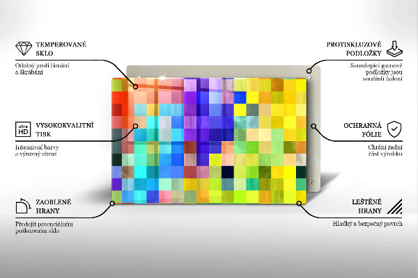 Glashällskydd elegant Färgglada pixel rutor