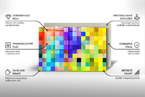 Glashällskydd elegant Färgglada pixel rutor