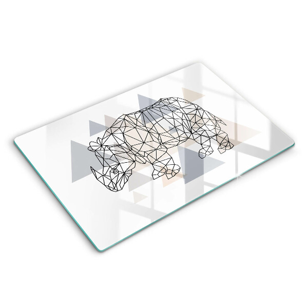 Glashällskydd elegant Line art noshörning