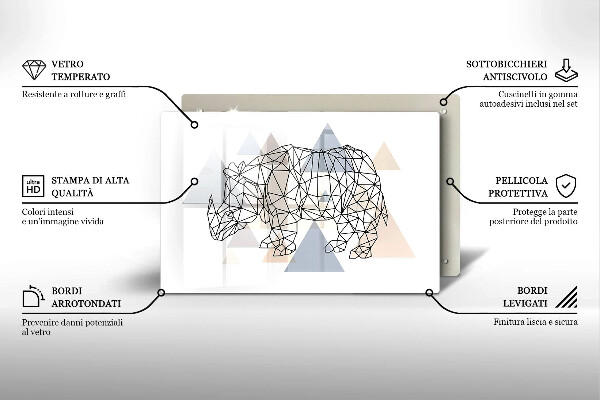 Glashällskydd elegant Line art noshörning