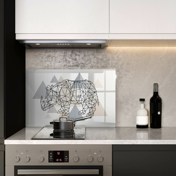 Glashällskydd elegant Line art noshörning